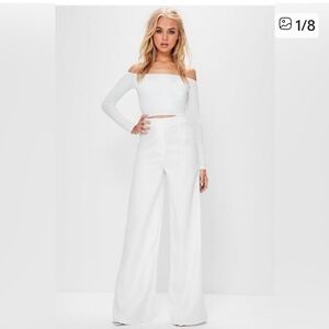 Misguided Tall Elegant Wide leg Crepe Trouser